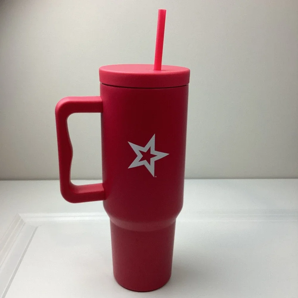 American Girl AG Star Red Insulated Tumbler Mug with Handle Lid and Straw 40oz